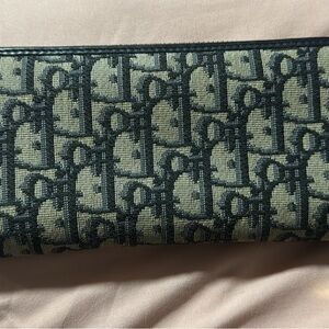 Dior Black and Cream Patterned Wallet